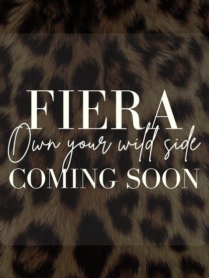 The teaser image for the 'Fiera' campaign, setting a wild and bold tone for the collection reveal.