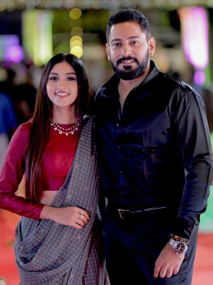 A beautiful shot of Ragini and Prajwal Devaraj, perfectly capturing their chemistry as a couple.