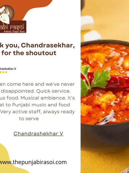 Thank you, Chandrasekhar, for this shoutout. We are delighted you enjoy our delicious food, musical ambience, and active staff.