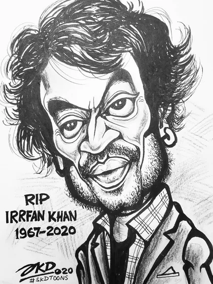 My hand-drawn tribute to the unforgettable actor Irrfan Khan. I focused on capturing his unique expression and intense gaze using detailed ink work, a style I often use for commemorative portraits.