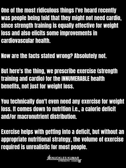 Is strength training better than cardio? That's the wrong question. Both deliver different stimuli and elicit different, yet equally important, health benefits. A combination of both is the most effective approach for overall health, performance, and reducing cardiovascular disease risk.