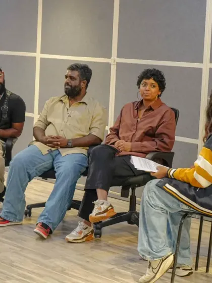 A panel discussion during our launch weekend, where our instructors shared their knowledge and stories with the community.