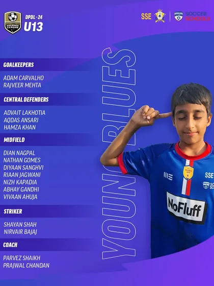 Our U13 Young Blues squad, ready for the DPDL season.