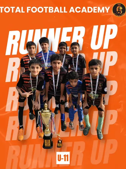 The U11 team with their runner-up trophy from the Independence Day Cup 2024 in Santa Cruz.