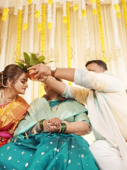 A touching moment of blessing from the parents, an essential and emotional part of the wedding ceremony.