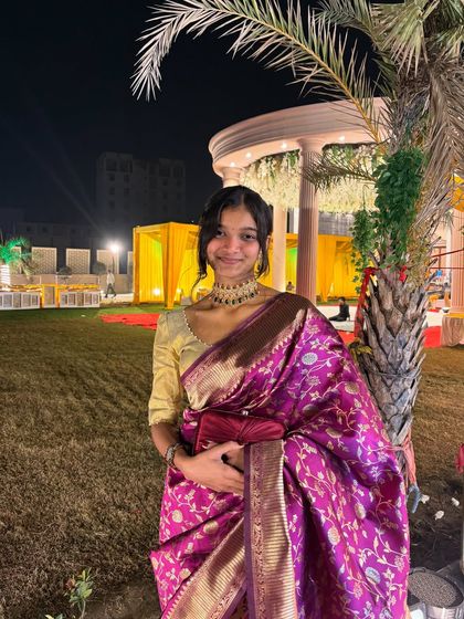 Another look at my traditional attire for a wedding event, perfect for a sangeet or reception.
