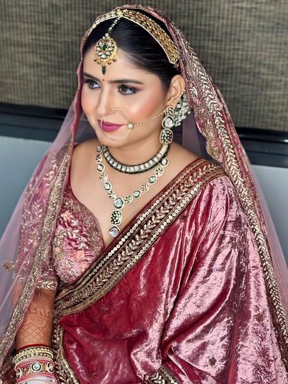 A side profile shot, highlighting the contour and the elegant hairstyle.