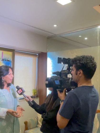 A side view of the interview setup in my office.