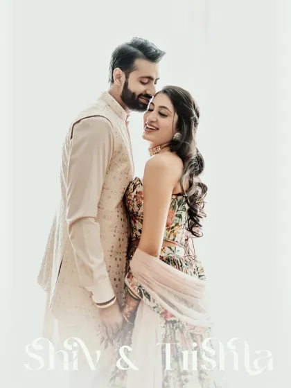 A soft and dreamy high-key portrait of the couple, creating a timeless and ethereal feel.