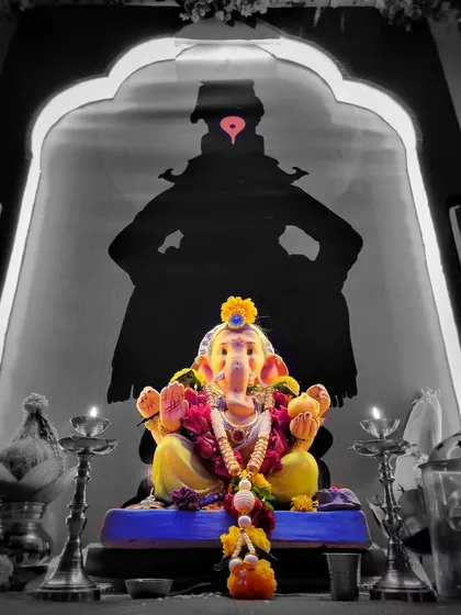 I enjoy adding an artistic touch to my festive photography. This Ganesh Chaturthi shot uses a color pop technique against a silhouette of Lord Vitthal, creating a powerful and unique perspective that blends devotion with creativity.