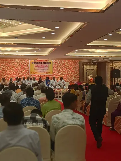 A corporate or community event in progress at Ashoka Banquet hall. This shows the versatility of the space for functions other than weddings.