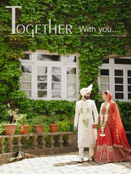 The first moments as a married couple. This classic portrait against the ivy-covered walls of Woodville Palace captures the timeless elegance of a destination wedding, a quiet moment of togetherness after the vows.