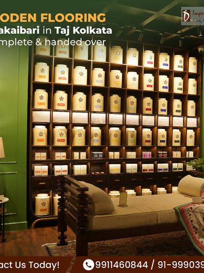 A final look at the beautiful wooden flooring at Makaibari, Taj Kolkata. The floor enhances the overall ambiance of the store, providing a durable yet elegant surface that is perfect for a luxury brand.