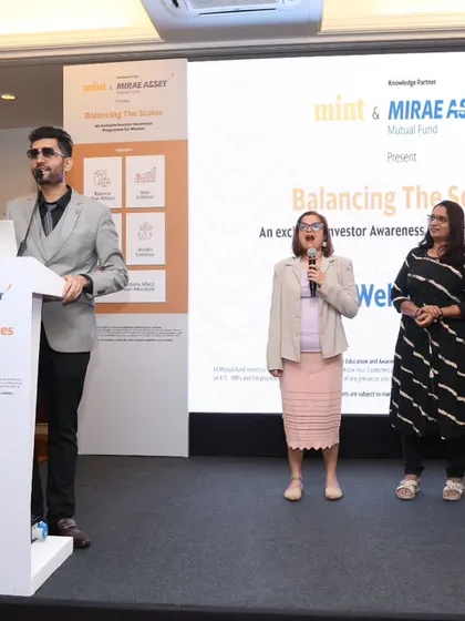 Engaging with the audience during a Q&A session at the Mirae Asset event. I facilitate audience participation to make conferences more interactive and valuable for everyone.
