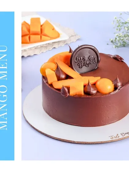 My Mango Chocolate Cake is for those who want the best of both worlds. I use a moist chocolate sponge, a 55% dark chocolate ganache, and top it with fresh Alphonso mangoes for a rich, tropical experience.