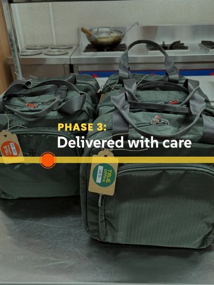 Phase 3 of our process: Delivered with care. We use quality, insulated bags to ensure your tiffin reaches you safe and sound.