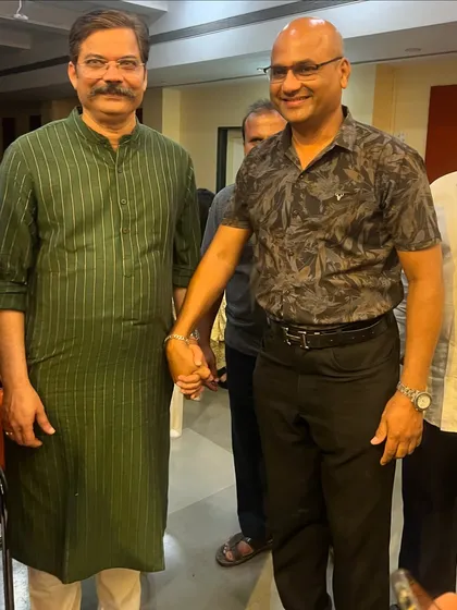 A great meeting with Shri Rajiv Khandekar, the renowned editor and host of ABP Majha's 'Majha Katta', after his lecture in Nashik.
