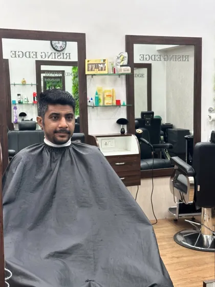 A client ready for his transformation. I always start with a consultation to understand the look you're going for.