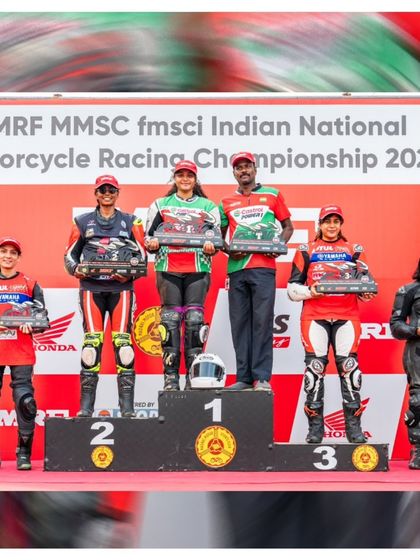 A proud moment on the podium for the winners of the girls' category at the INMRC, a class we are proud to support and develop talent for.