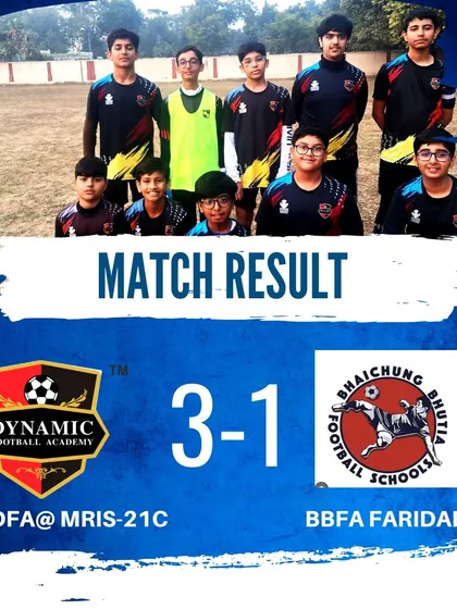 The final score of a successful friendly match. We celebrate our victories while analyzing our performance to keep improving.