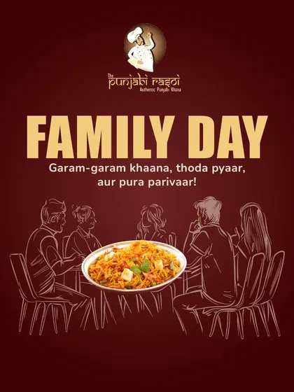 Family Day means "Garam-garam khaana, thoda pyaar, aur pura parivaar!" (Hot food, a little love, and the whole family).