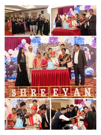 This collage shows the key moments from Shreeyan's 10th birthday party. You can see the group photos with friends and family, the cake-cutting ceremony, and the joyful interactions that make these events so special. I ensure all important memories are documented.