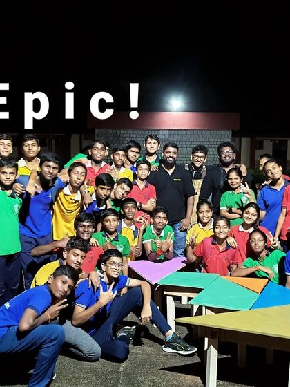 The epic final photo from our Tangram Table project in Mangalore. This is the proud result of teamwork, problem-solving, and a full day of hands-on making.