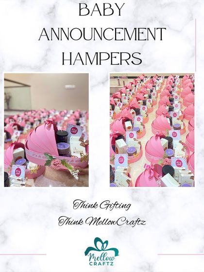 Think Gifting, Think Mellow Craftz. We specialize in creating memorable baby announcement hampers that tell your story.