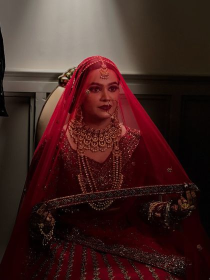 Another shot of my regal bride, showing how the makeup looks from a different angle, with the veil adding a layer of mystique.