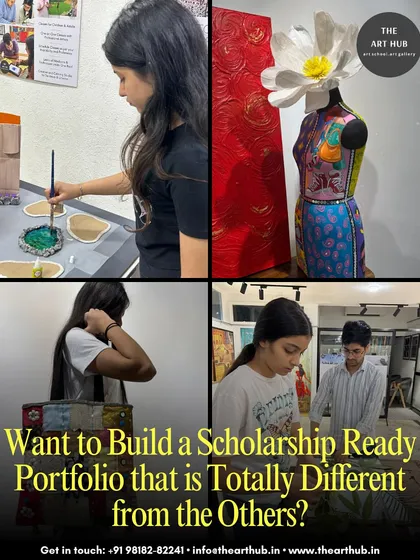 I help students create a portfolio that is completely different from the others. This collage shows the variety of work, from 3D models to fashion concepts, that my students produce for their college applications.