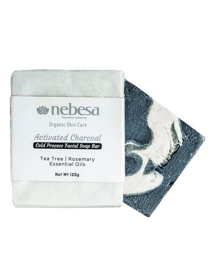 This is my Activated Charcoal cold-process facial soap. It's formulated with tea tree and rosemary essential oils to deeply cleanse the skin, draw out impurities, and help control body odor.