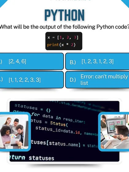 A quick Python pop quiz to test your knowledge of lists. What does 'print(x * 2)' do when x is a list? Comment with your answer.