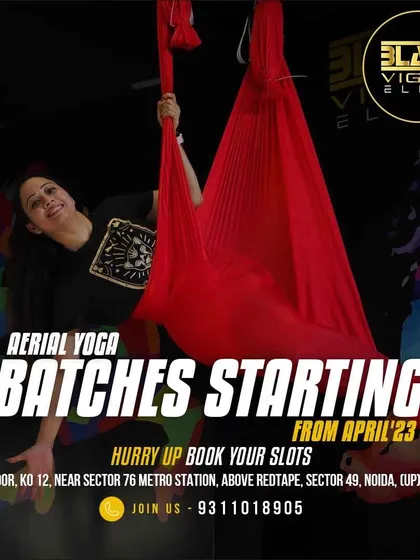 Our Aerial Yoga batches are starting soon. Book your slot to experience this unique blend of fitness, flexibility, and fun.