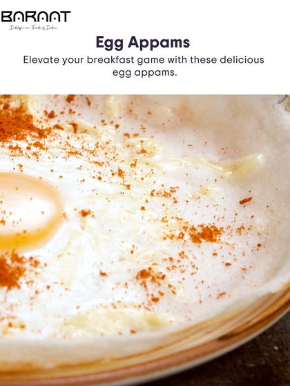 Elevate your meal with our Egg Appams, where a soft-cooked egg is nested in the centre of a fluffy appam.