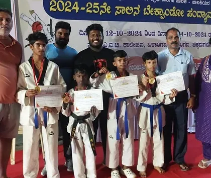 Celebrating our team's success at the first-ever Karnataka syllabus Taekwondo State Championship. Our students brought home 7 gold, 4 silver, and 4 bronze medals.