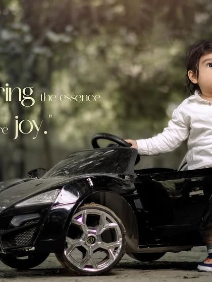 Capturing the essence of pure joy. Another angle of a toddler and his toy car, ready for adventure.