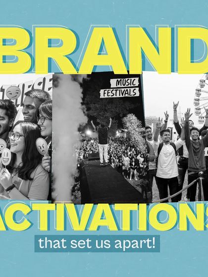 A collage showcasing the breadth of our brand activations. We create unique experiences for gaming events, music festivals, and campus fests that set us apart.