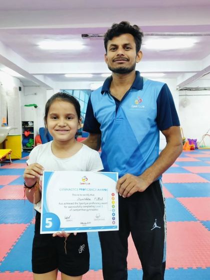 This student has achieved her Level 5 proficiency award, a major accomplishment.