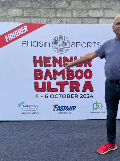 One of the organizers from Bhasin Sports at the Hennur Bamboo Ultra. We are grateful for events like these that provide a platform for the ultra running community to thrive.