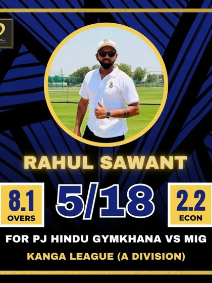 A fantastic 5-wicket haul by Rahul Sawant in the Kanga League A Division.