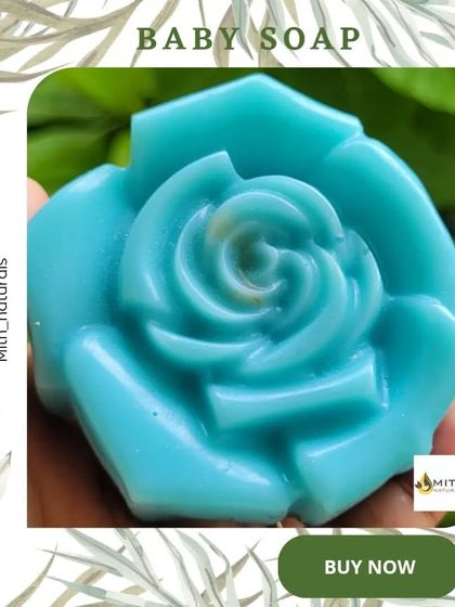 A beautiful rose-shaped Baby Soap, made to be extra gentle for a little one's delicate skin. This soap was dispatched to a customer in Kerala. I take special care to ensure my baby products are the safest.