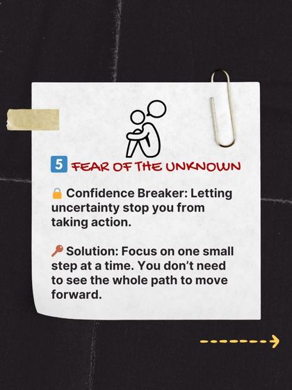 Fear of the unknown often causes inaction. The solution is to focus on one small step at a time. You don't need to see the whole path to move forward.