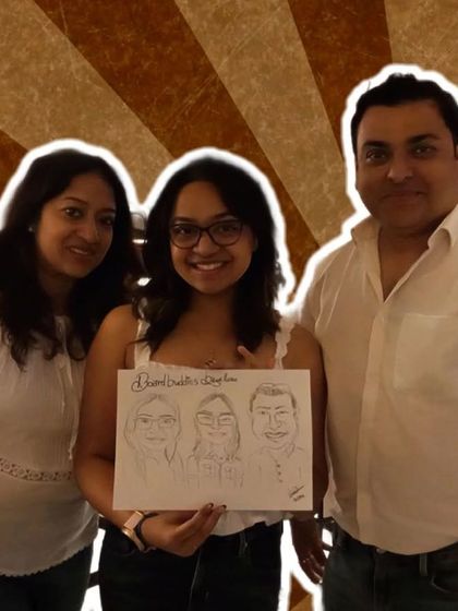 Meet the amazing team from Board Buddies. A group caricature is a fantastic way to commemorate a team event or outing.