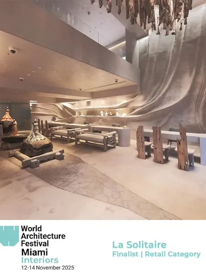 We were thrilled that La Solitaire was selected as a Finalist in the Retail Category at the World Architecture Festival Interiors. This recognition highlights our success in creating a retail space that is a true brand experience, carved with nature's rhythm.
