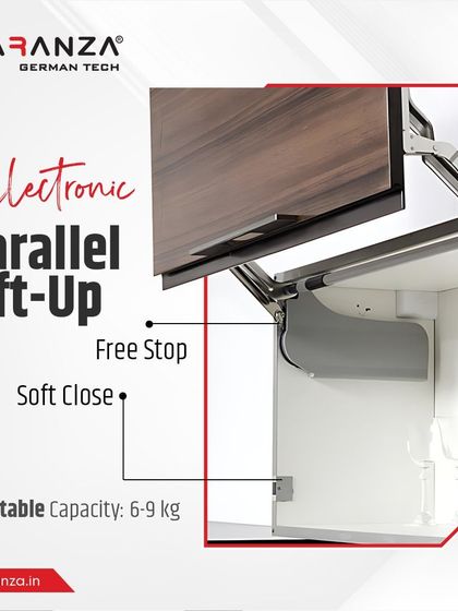 My electronic parallel lift-up system is effortless living, elevated. It provides smooth, silent access to upper cabinets, blending style with smart innovation.