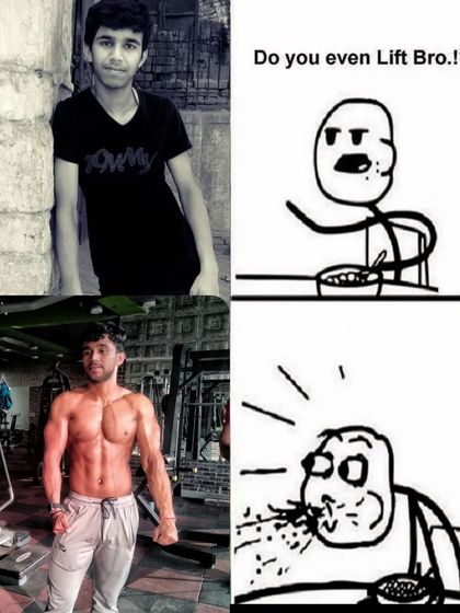 A little transformation humor. From a skinny kid to someone who clearly lifts. The journey is long, but the results speak for themselves.