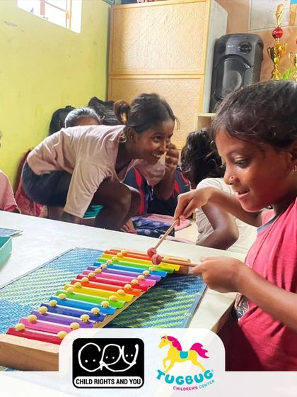 The sound of joy and music at a CRY activity center. It's an honor to share our resources, like this xylophone, to help nurture imagination and creativity everywhere.