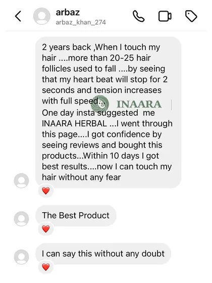 This review means the world to me. To go from fearing to touch your own hair because of hair fall to feeling confident is the exact reason I started this journey. My goal is to give you that confidence back with products that truly work.