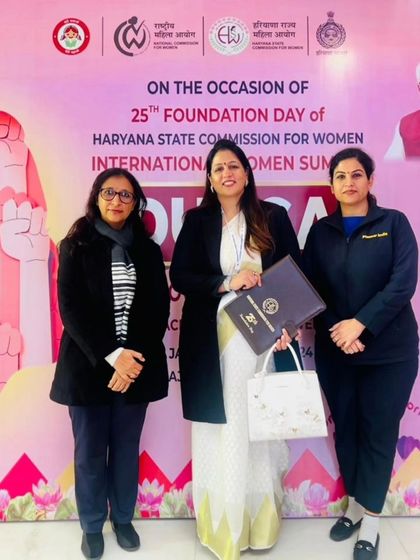 With colleagues at the International Women Summit.