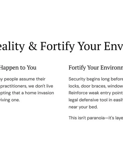 Accept the reality that a home invasion can happen to you. Complacency is your enemy. We don't live in fear; we live in readiness. Fortify your environment with strong locks, alarms, and a layered defense plan.